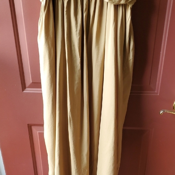 Target Tan Ruched Spaghetti Strap Maxi Dress - Picture 8 of 10